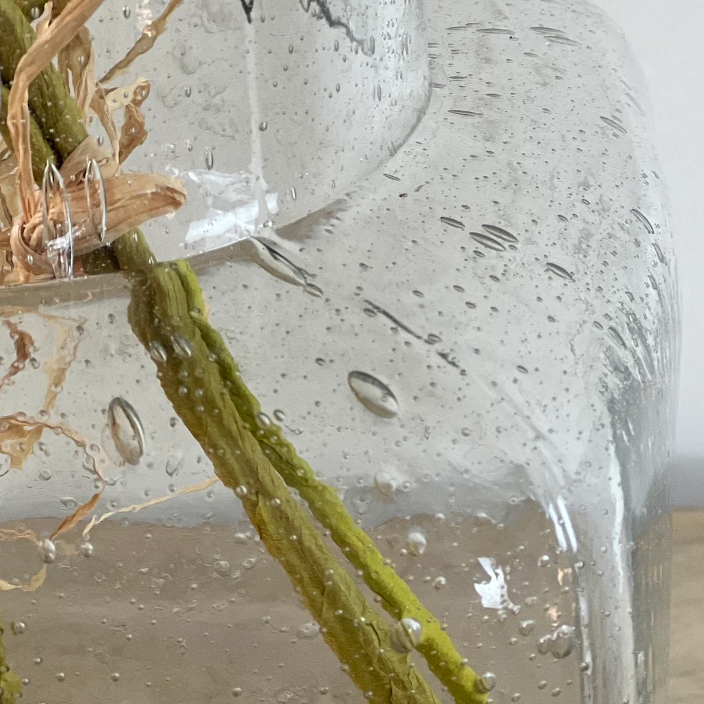Recycled Glass Square Bubble Vase - Image 2