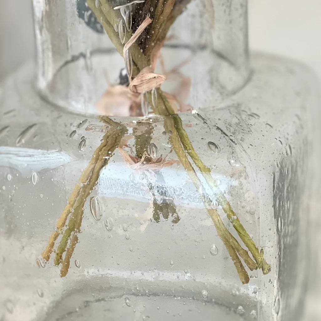 Recycled Glass Square Bubble Vase - Image 3