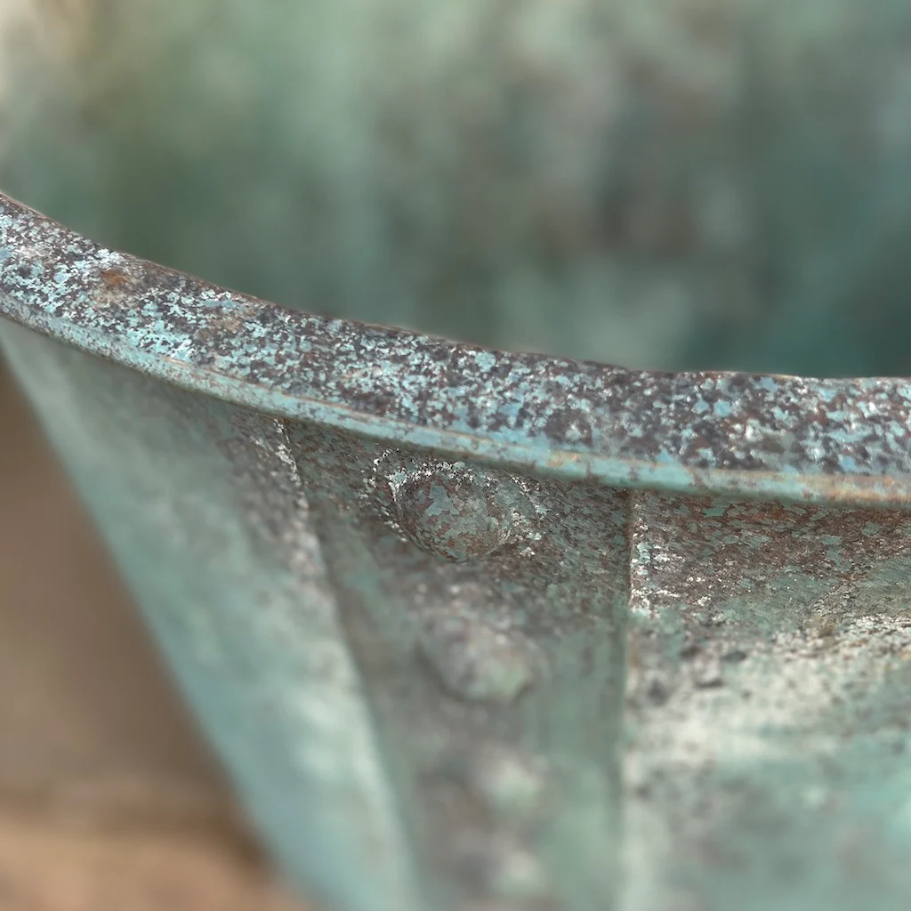 Verdigris Studded Iron Planter - Image 2