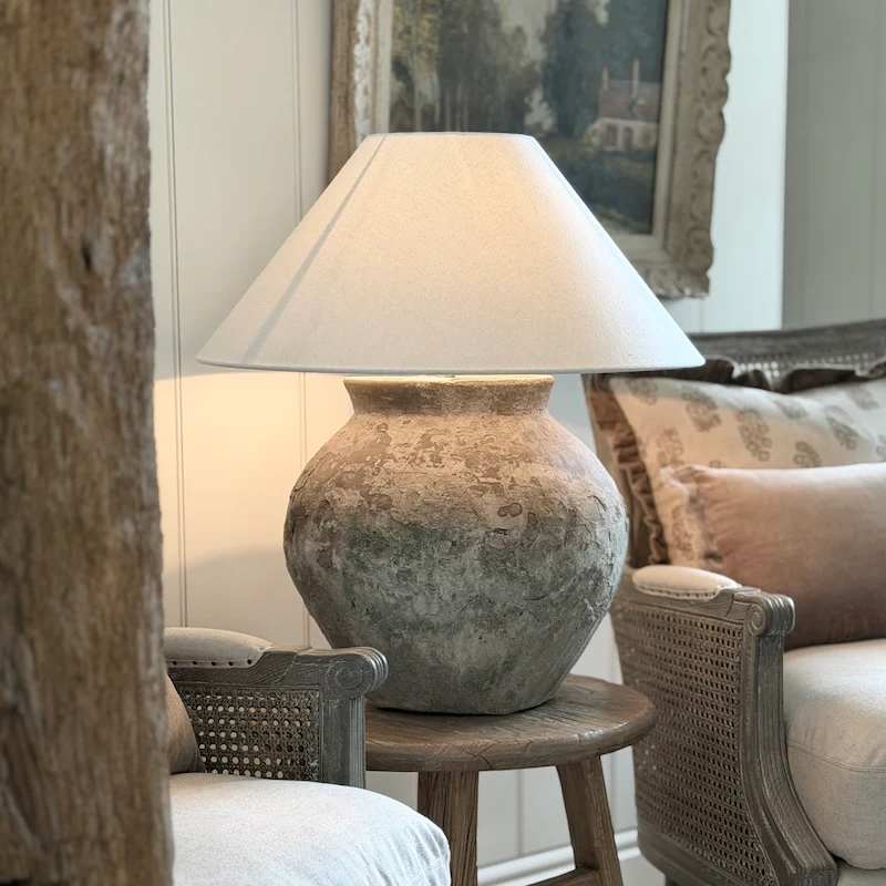 Vintage Aged Indonesian Water Pot Lamp - Image 3