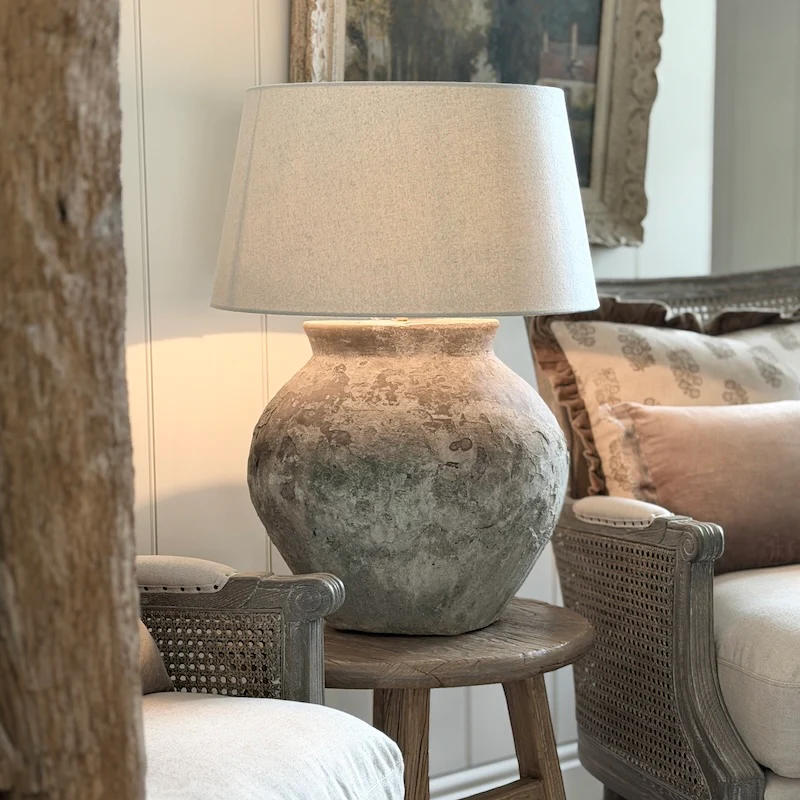 Vintage Aged Indonesian Water Pot Lamp - Image 4