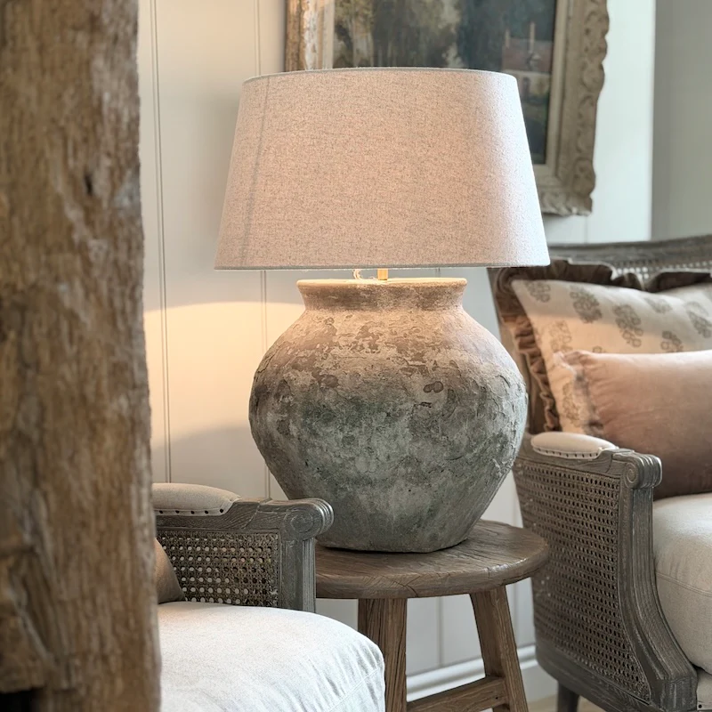 Vintage Aged Indonesian Water Pot Lamp - Image 5