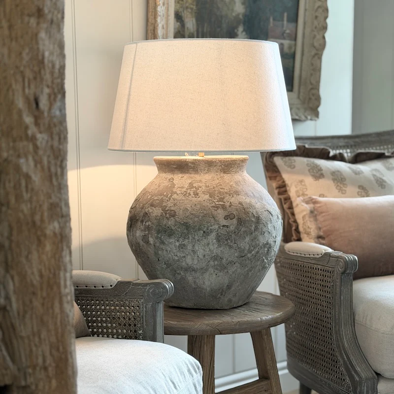 Vintage Aged Indonesian Water Pot Lamp - Image 6