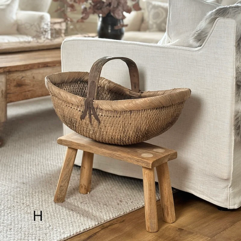 Vintage Chinese Harvest Basket - Image 10