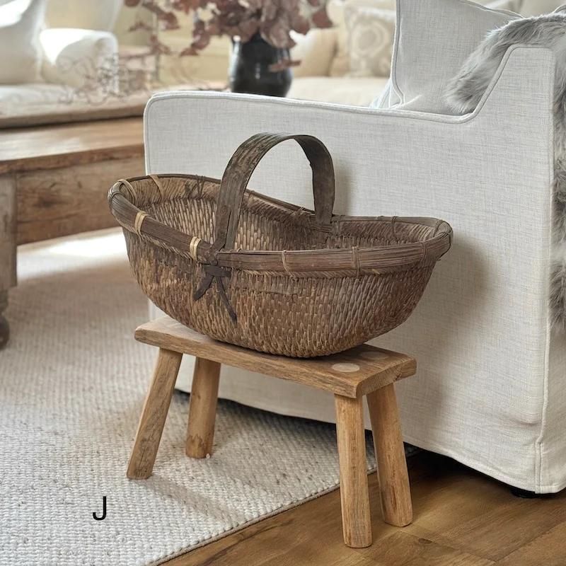 Vintage Chinese Harvest Basket - Image 12