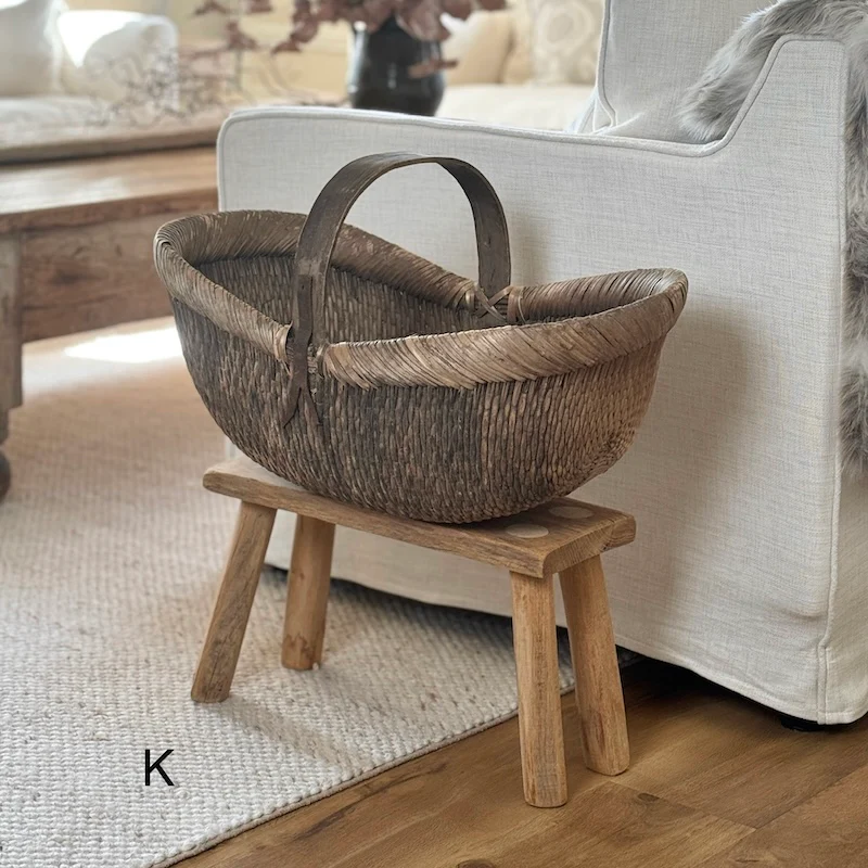 Vintage Chinese Harvest Basket - Image 13
