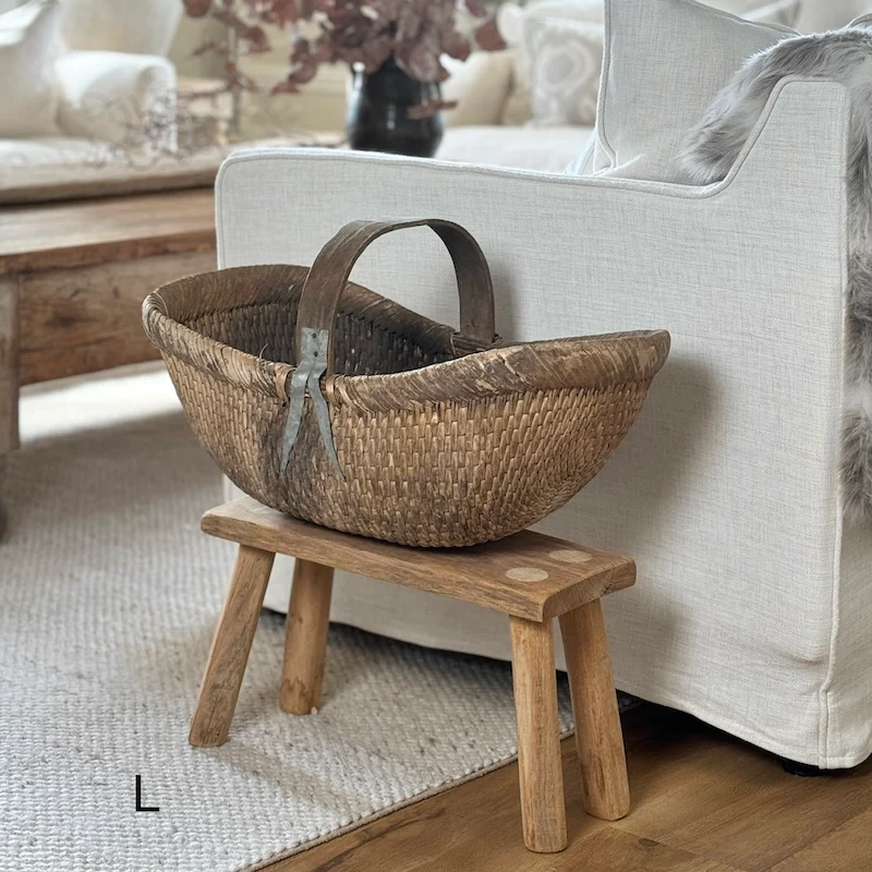 Vintage Chinese Harvest Basket - Image 14