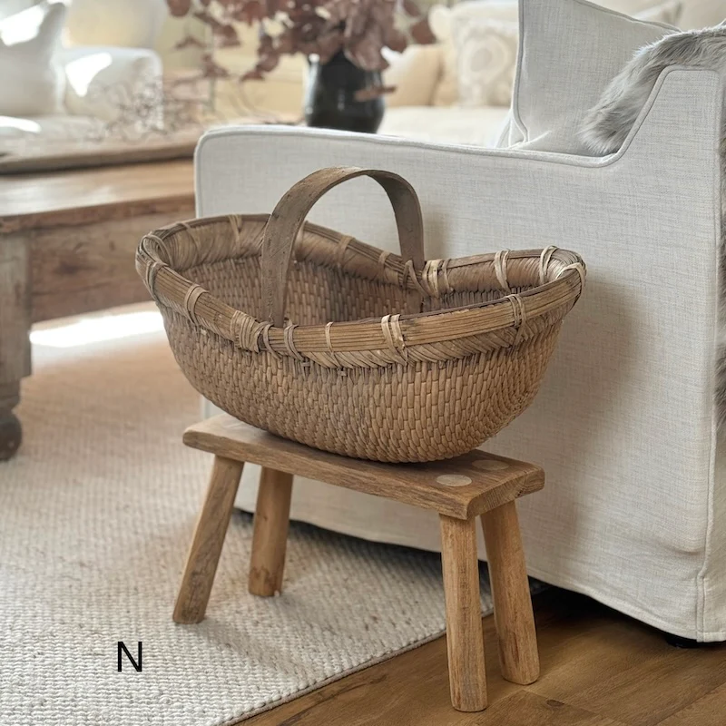 Vintage Chinese Harvest Basket - Image 16