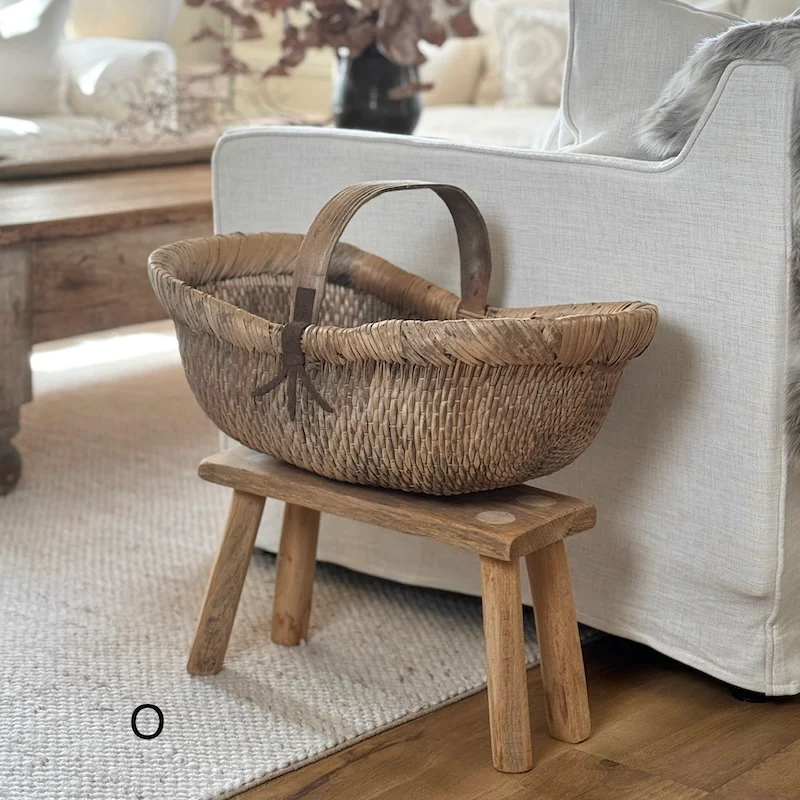 Vintage Chinese Harvest Basket - Image 17