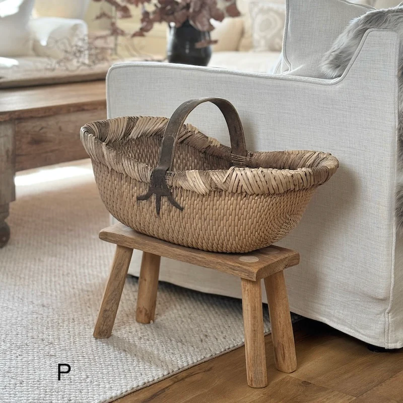 Vintage Chinese Harvest Basket - Image 18