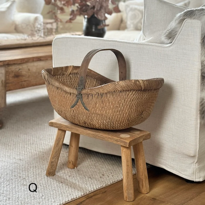 Vintage Chinese Harvest Basket - Image 19