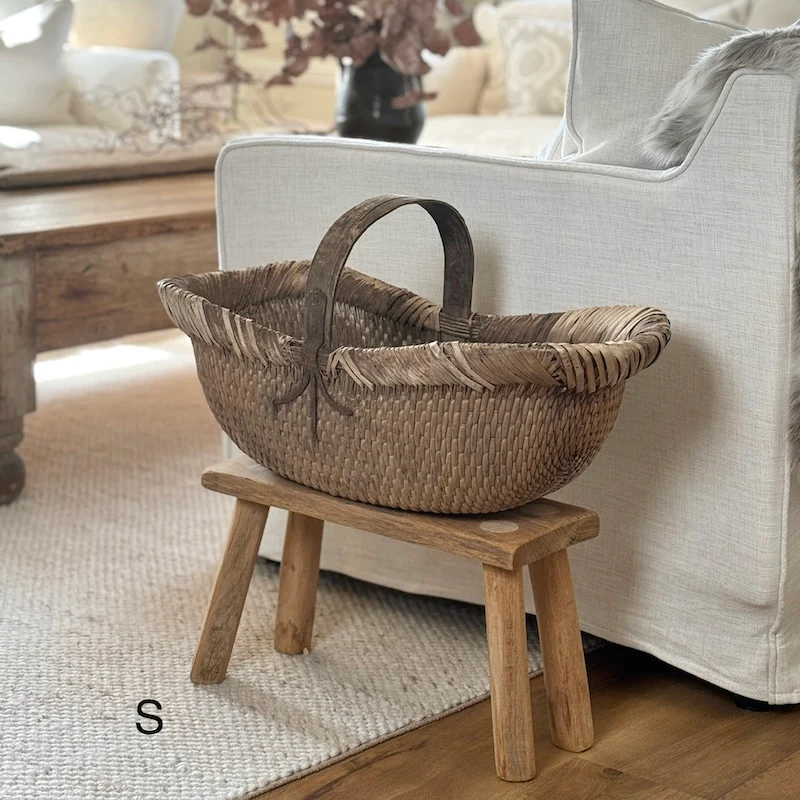 Vintage Chinese Harvest Basket - Image 21