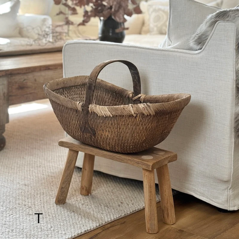 Vintage Chinese Harvest Basket - Image 22