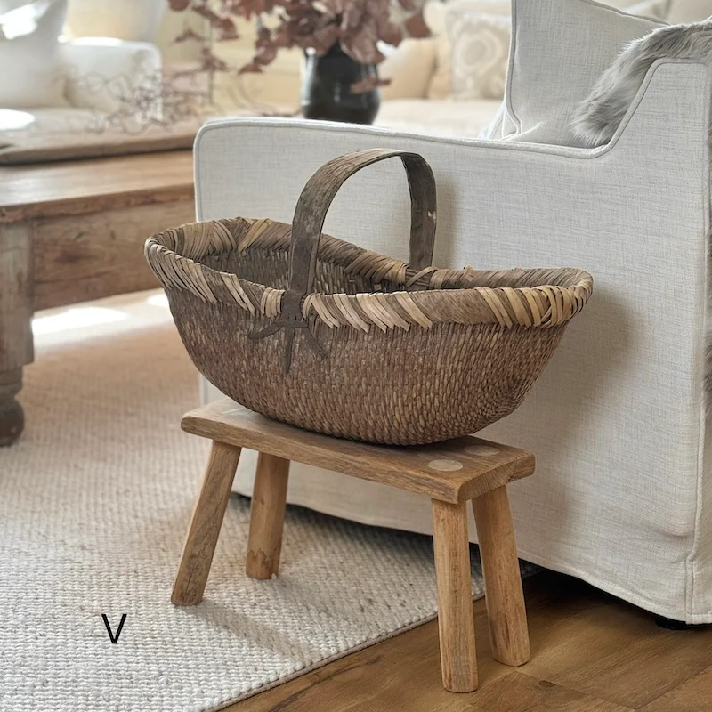 Vintage Chinese Harvest Basket - Image 24