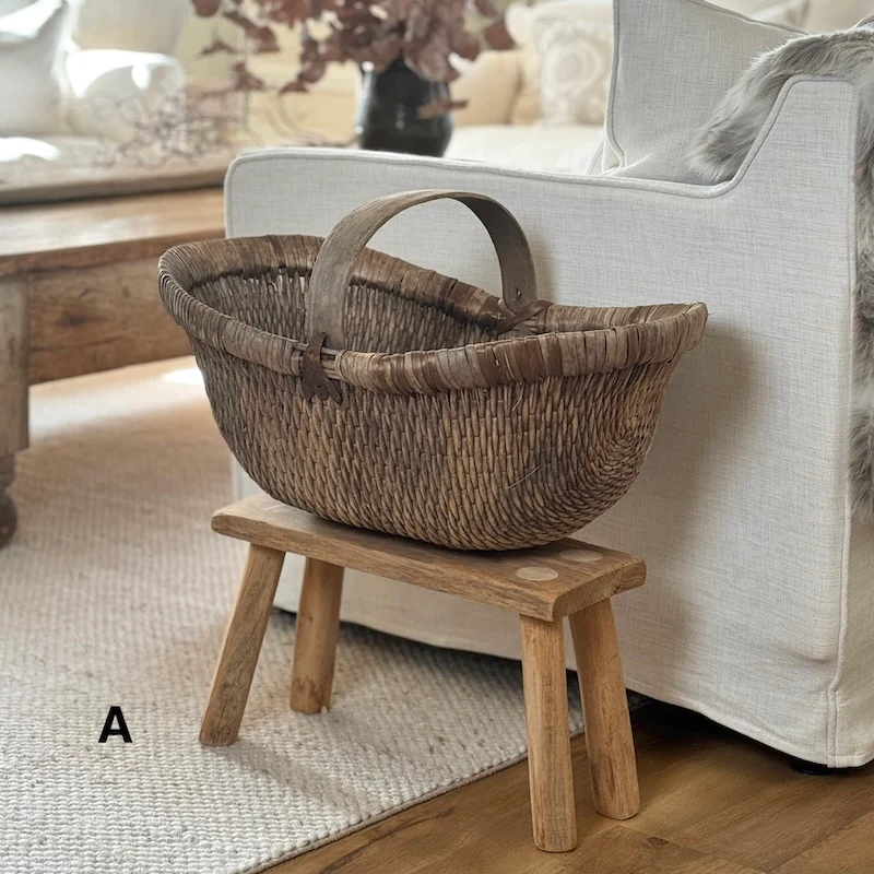 Vintage Chinese Harvest Basket - Image 3
