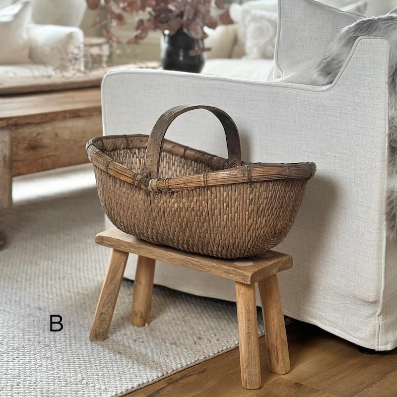 Vintage Chinese Harvest Basket - Image 4