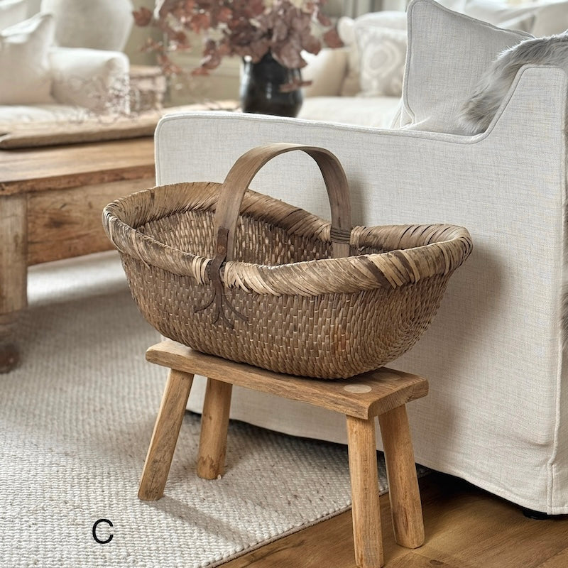 Vintage Chinese Harvest Basket - Image 5
