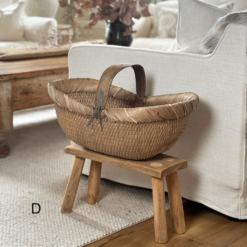 Vintage Chinese Harvest Basket - Image 6