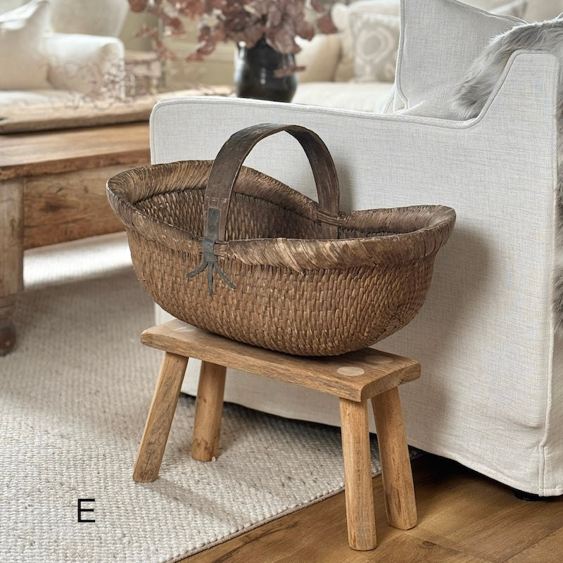 Vintage Chinese Harvest Basket - Image 7