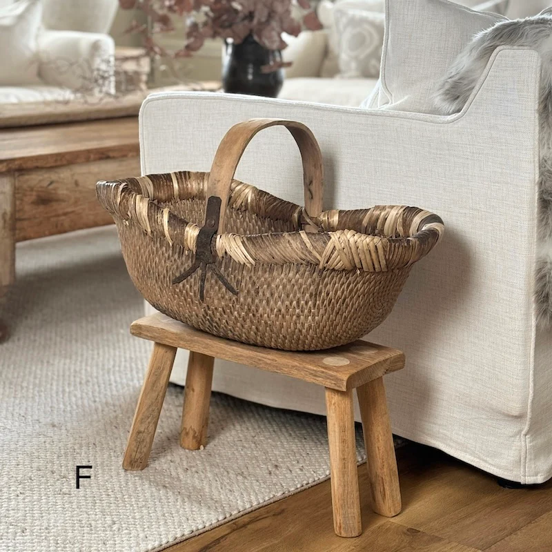Vintage Chinese Harvest Basket - Image 8