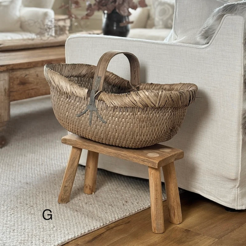 Vintage Chinese Harvest Basket - Image 9