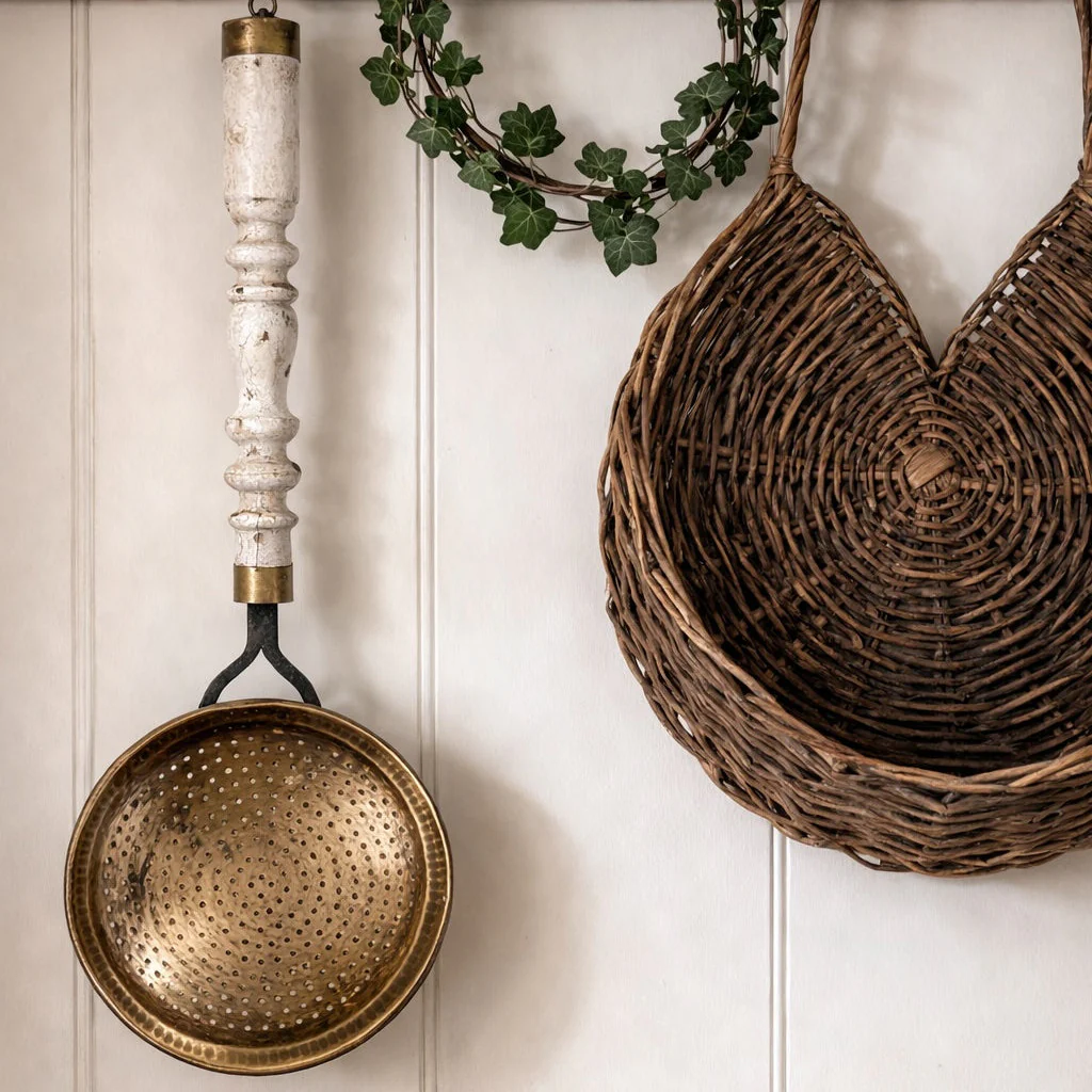 Vintage Indian Brass and Wood Jhara - Image 5