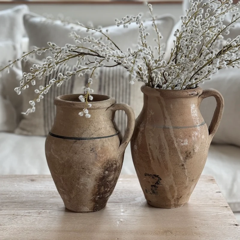 Vintage Look Handmade Clay Jugs - Image 4