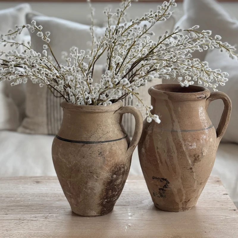 Vintage Look Handmade Clay Jugs - Image 5