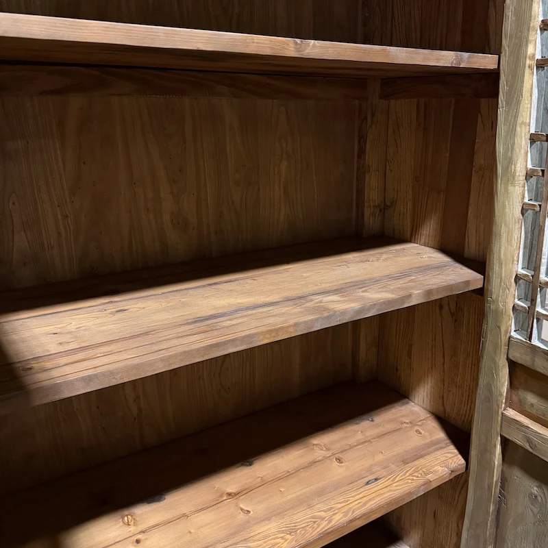 Vintage Reclaimed Elm Shelved 2 Door Cupboard - Image 3