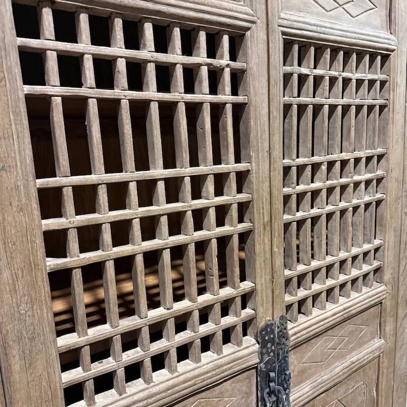 Vintage Reclaimed Elm Shelved 2 Door Cupboard - Image 5