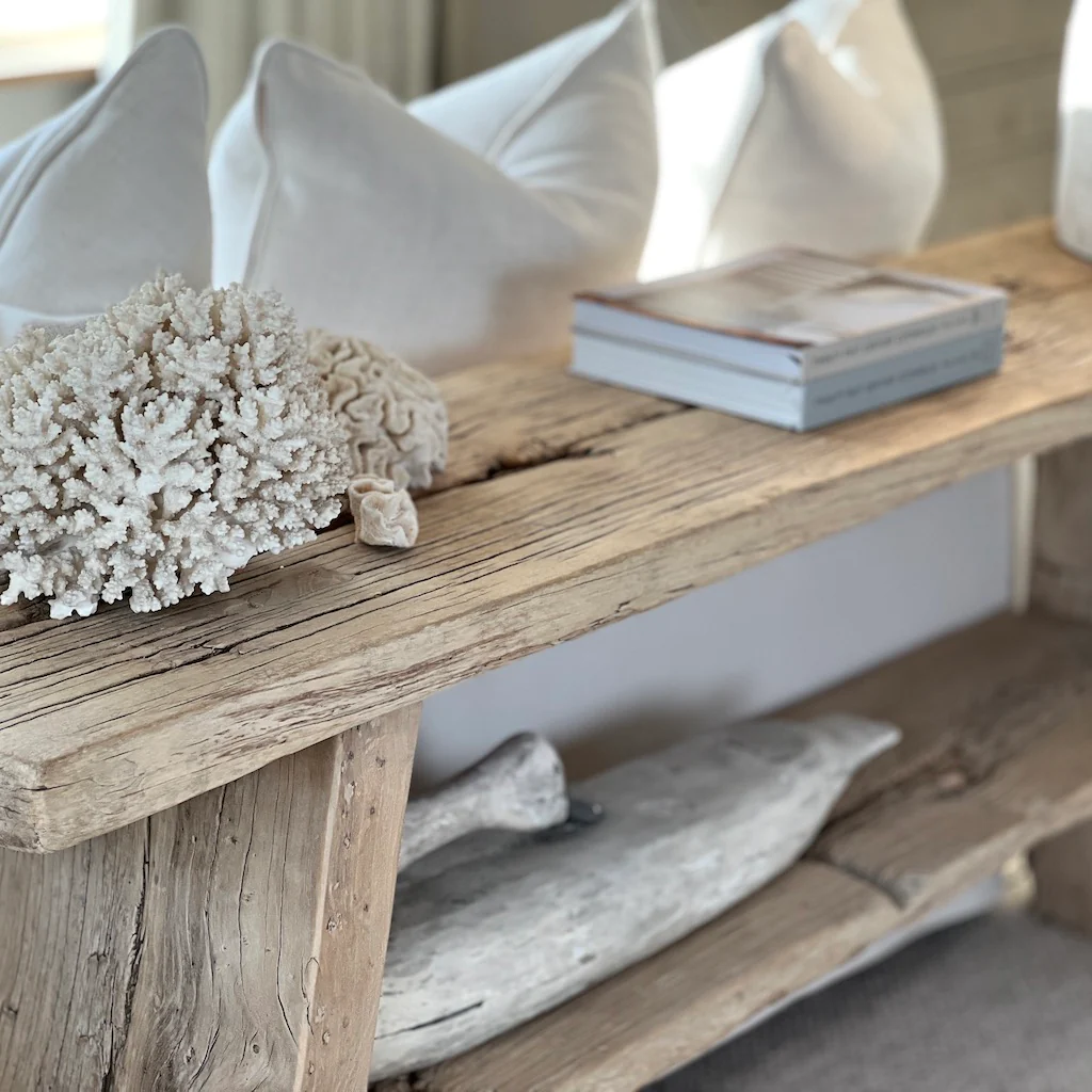 Vintage Reclaimed Elm Two Shelf Console Table