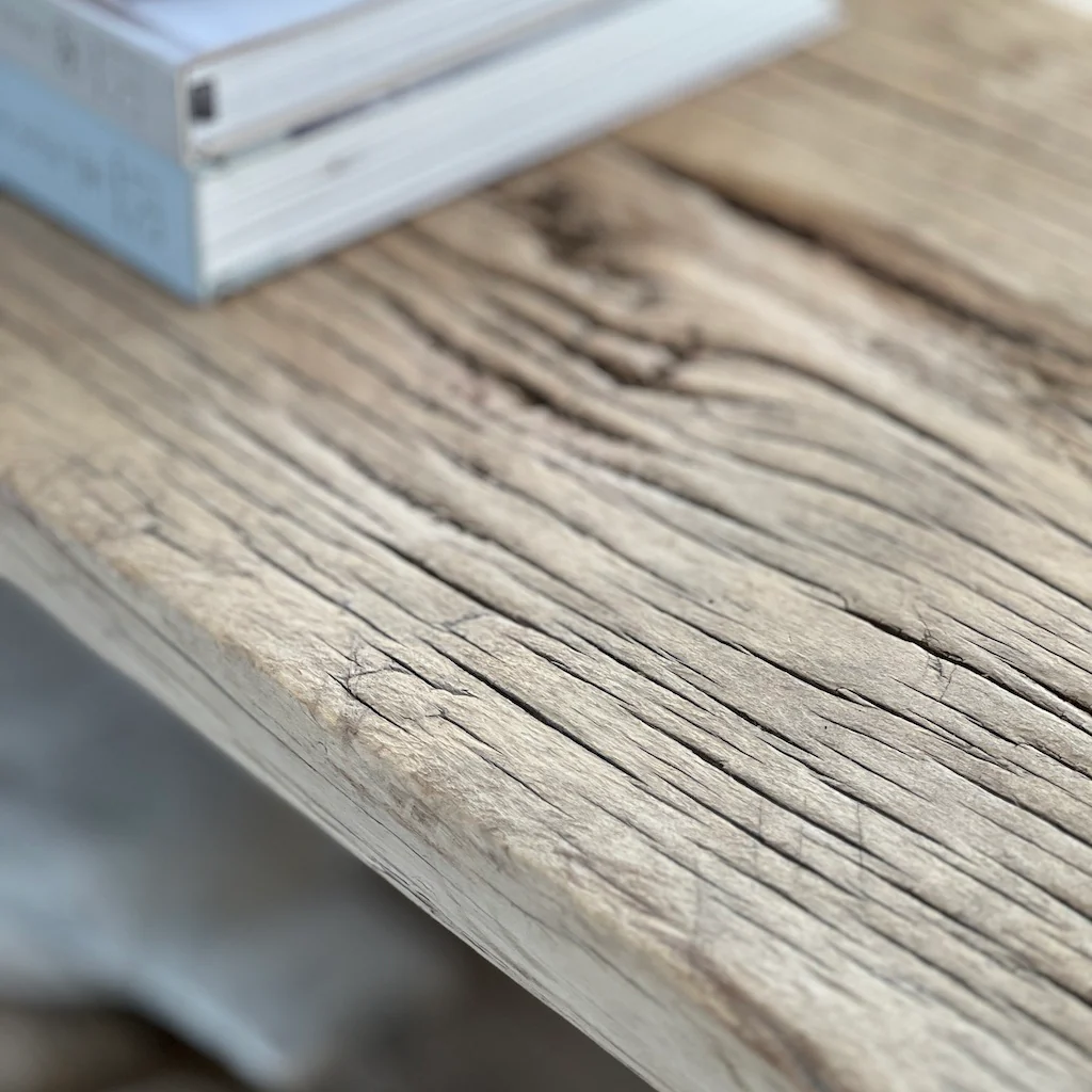 Vintage Reclaimed Elm Two Shelf Console Table - Image 3
