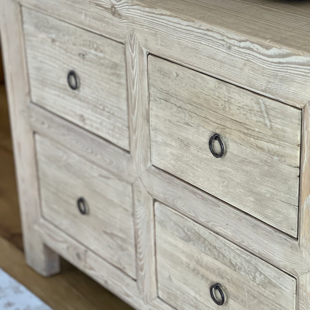 Vintage Reclaimed Wood Four Drawer Chest - Image 3