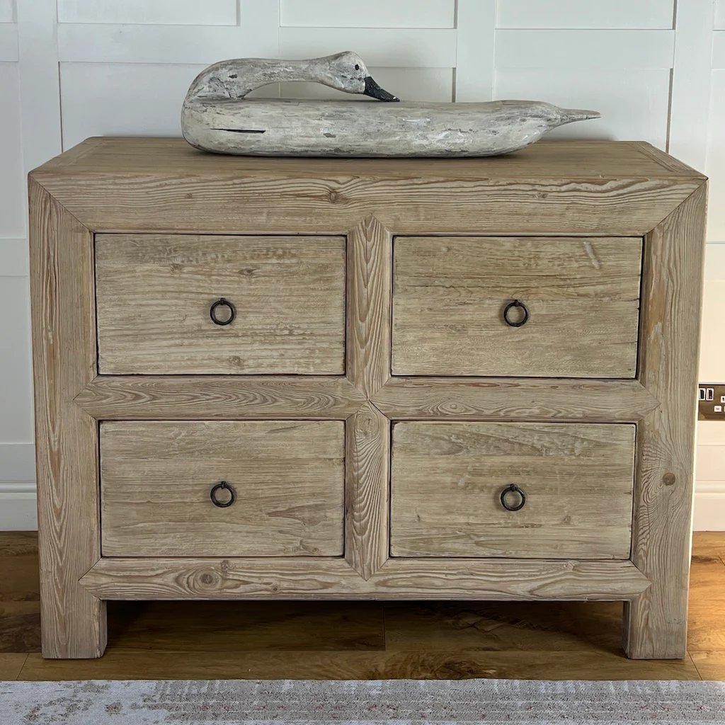 Vintage Reclaimed Wood Four Drawer Chest - Image 6