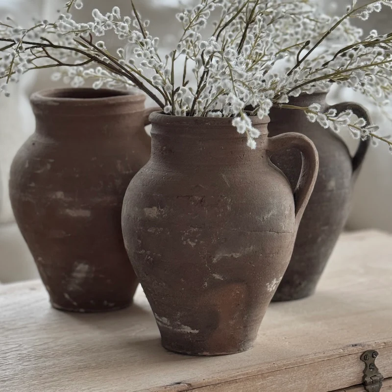 Vintage Style Handmade Clay Jugs - Image 5