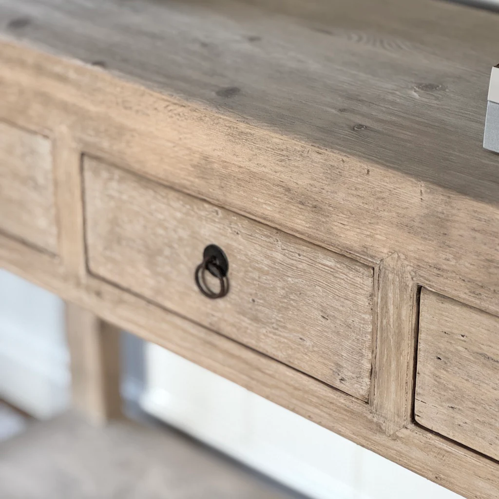 Vintage Three Drawer Console And Potboard Shelf - Image 6