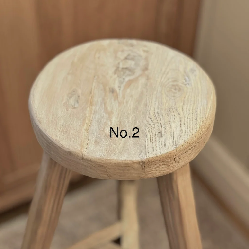 Vintage Wood Tall Stool - Image 3