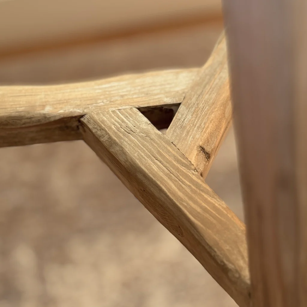 Vintage Wood Tall Stool - Image 4