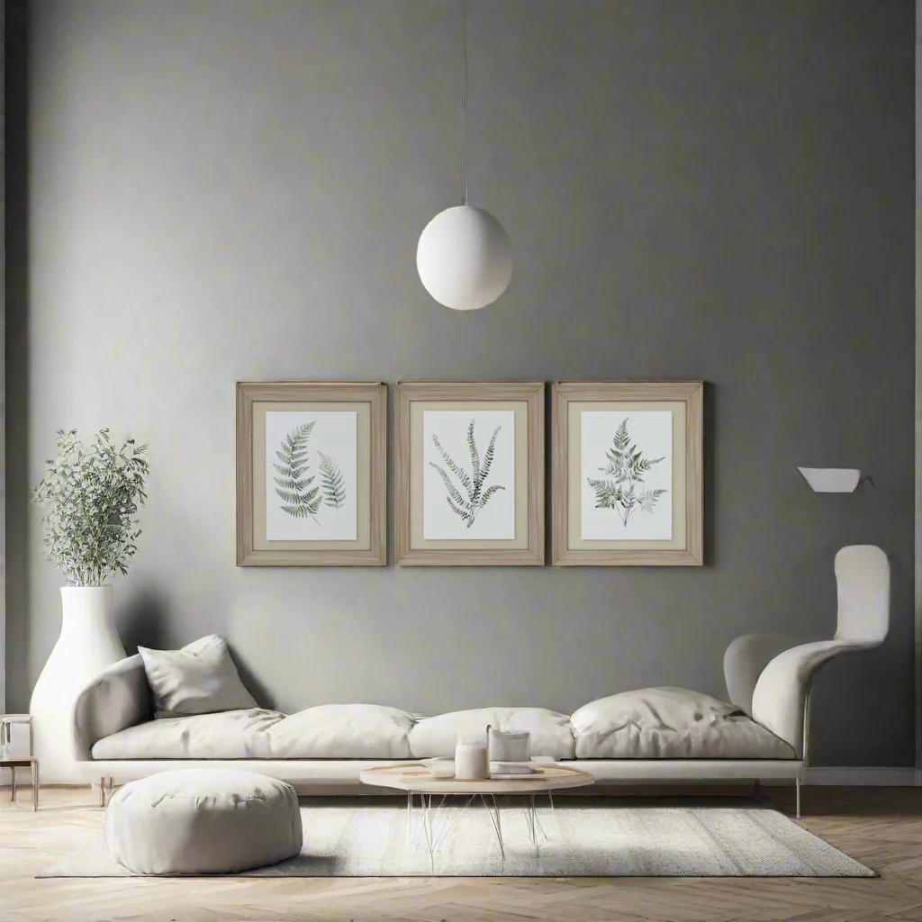 Watercolour Fern Prints Washed Frame Set 3 - Image 3
