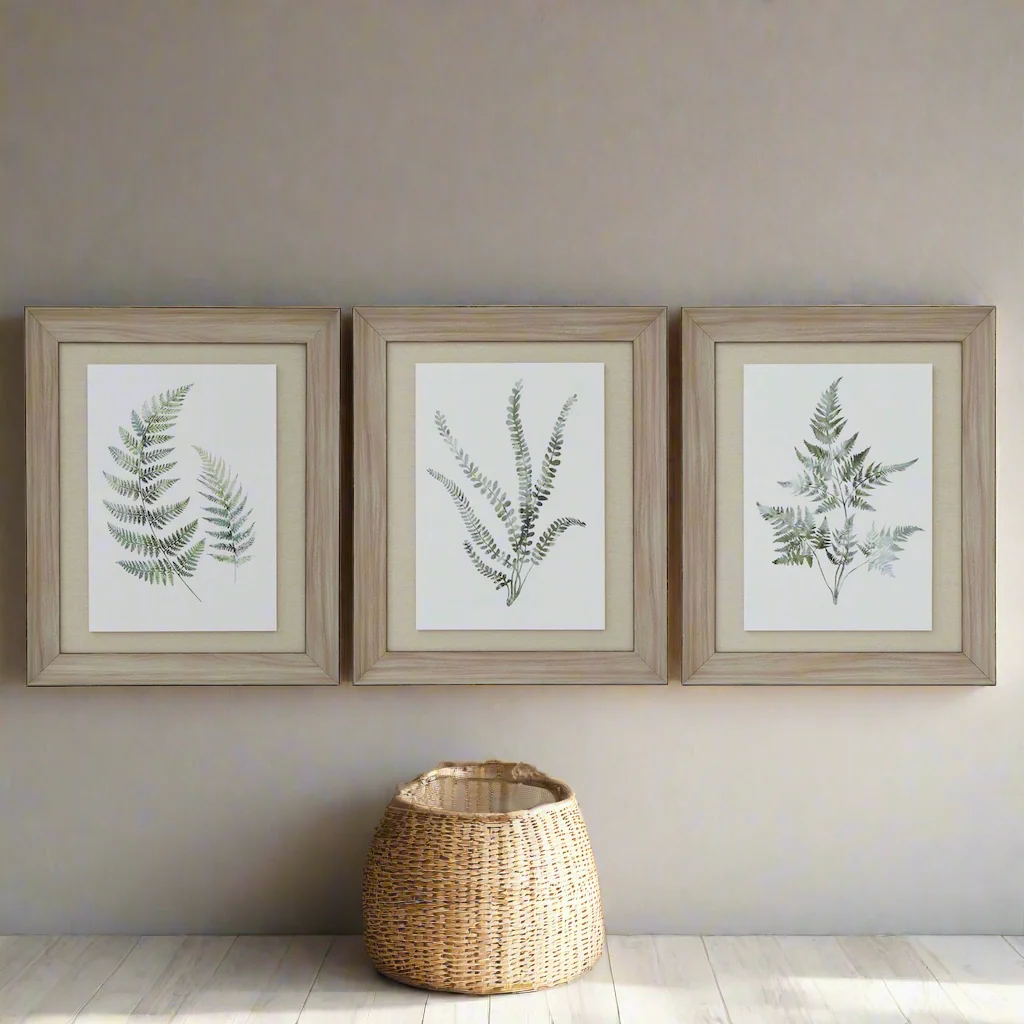 Watercolour Fern Prints Washed Frame Set 3 - Image 5