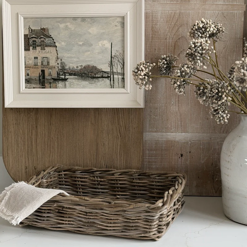 Weathered Kubu Basket Trays – Choice of 4 Shallow Wicker Baskets - Image 3