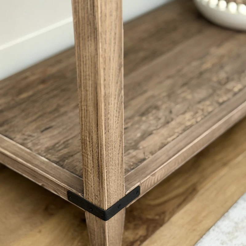 Weathered Rustic 3 Drawer Reclaimed Oak Console Table - Image 5