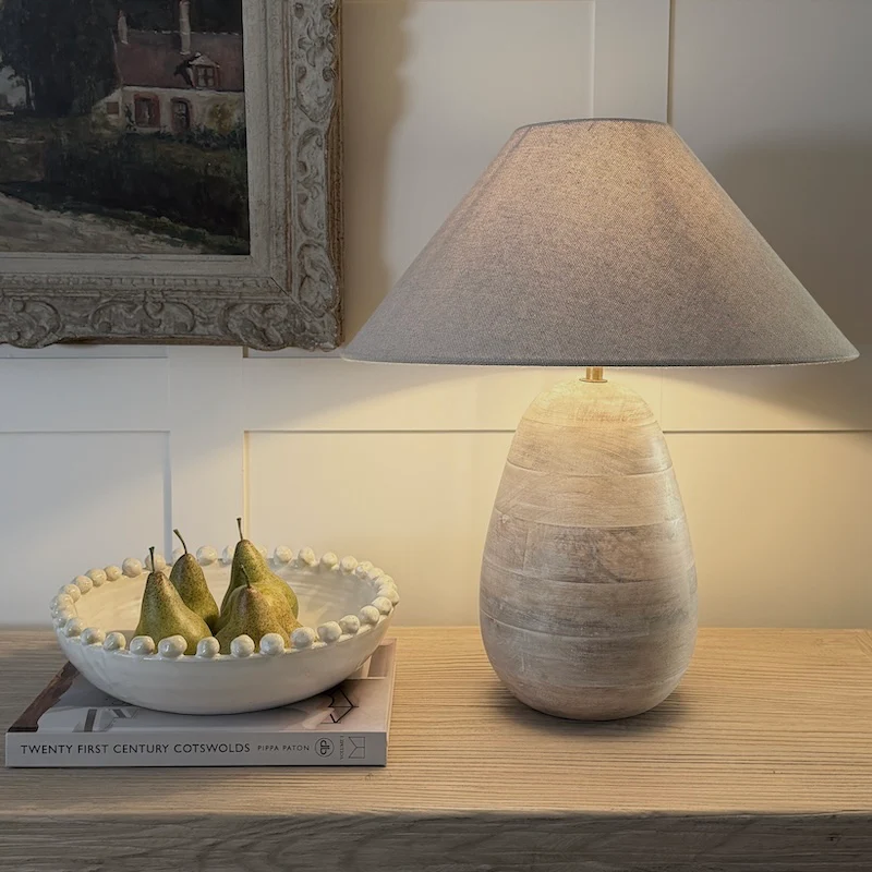Whistler Limewash Wooden Table Lamp - Image 7