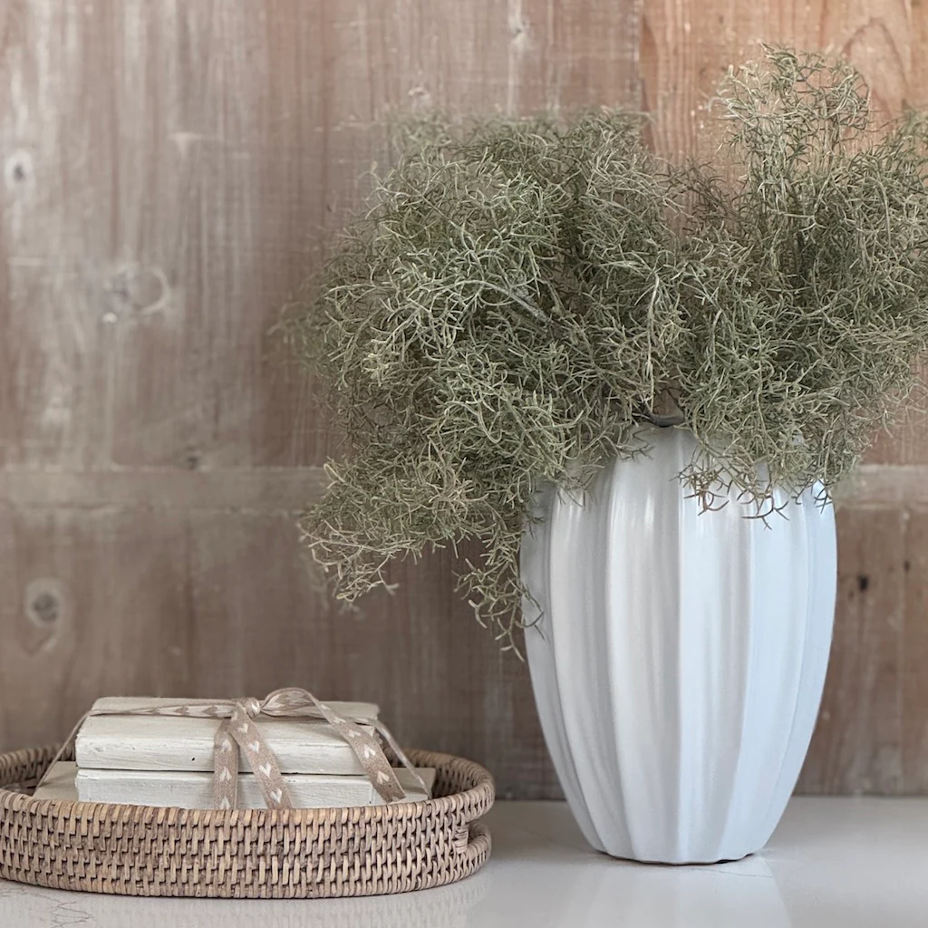 White Fluted Ceramic Pot
