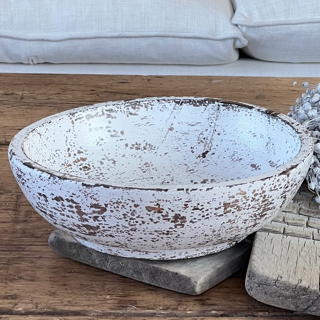 White Distressed Wooden Decorative Tableware - Image 6