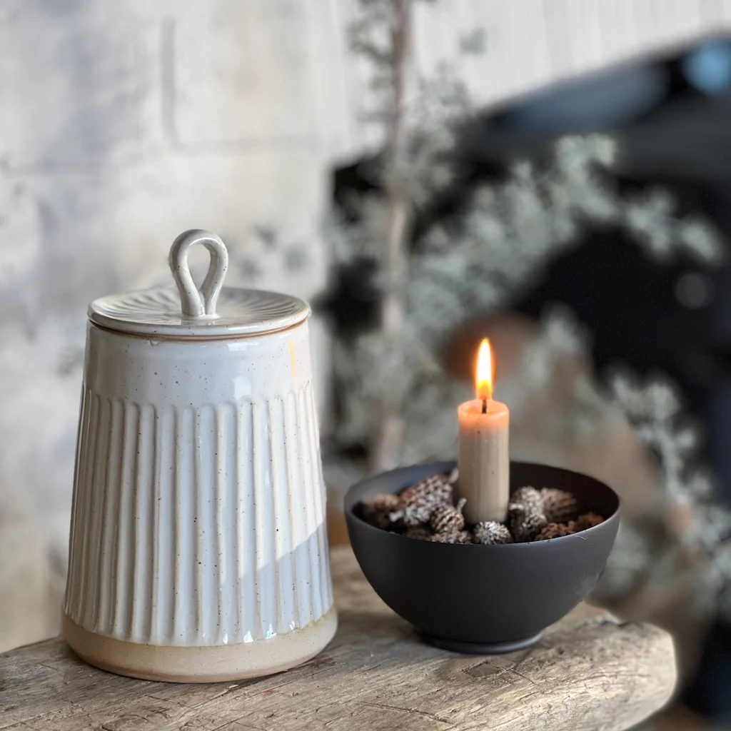 Stoneware Decorative Jar
