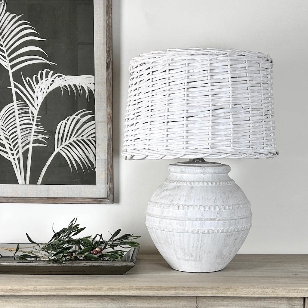 White Wicker Lampshades - Image 4