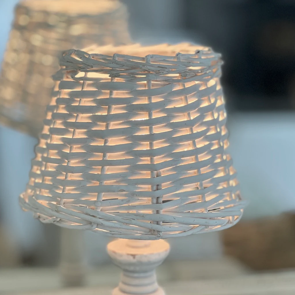 White Wicker Lampshades - Image 6