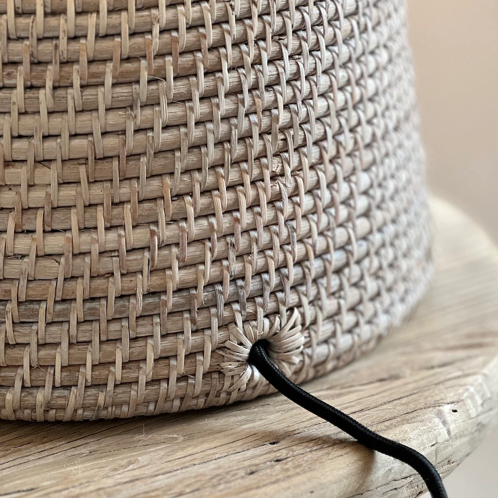 Whitewashed Rattan Squat Table Lamp - Image 7