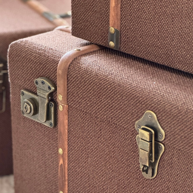 Wood Detailed Savannah Brown Trunks - Set of 3 - Image 5